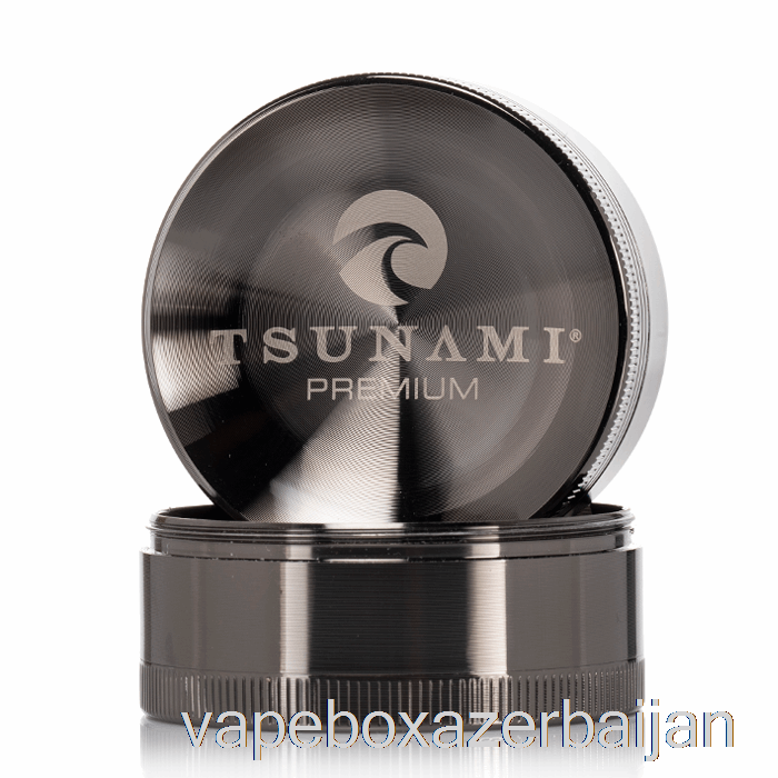 Vape Azerbaijan Tsunami 2.4inch 4-Piece Sunken Top Grinder Gunmetal (63mm)